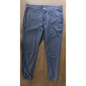 Primo Jogger Pants Mens 34 Short Navy Blue Stretch Tapered Ankle Zip Hem